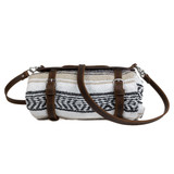 Leather Blanket Roll with Tan Blanket - Rolled with Straps