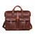 Red brown leather flight bag briefcase with two front pockets and handles for easy carry. Made by Saddleback