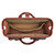 Inside of the leather flight bag briefcase in the color red brown leather flight bag briefcase showing off the gladstone closure. Made by Saddleback