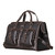 Angled view of Saddleback Leather's Deep Pocket Leather Duffle Bag in Dark Brown / Dark Coffee Brown
