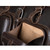 Close-up front deep pocket view of Saddleback Leather's Deep Pocket Leather Duffle Bag in Dark Brown / Dark Coffee Brown