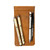 bear trap leather pen case with tumbled leather tan with pens on outside