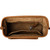 A top down view of the leather Everyday Purse open and empty.