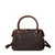 A dark brown full-grain leather purse.