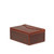 This is the side view of the chestnut small organizer box that holds goods. Made by Saddleback