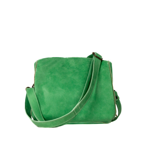Leather Organizer Crossbody Purse- Mint