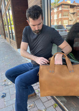Simple Overnight Leather Duffle Bag