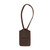 Dark coffee brown leather lanyard with the Saddleback logo