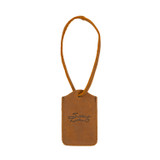 Leather membership lanyard with the Saddleback logo on it