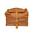 Overnight bag in tobacco with the top rolled down and buckled. Made by Saddleback
