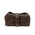 Dark coffee brown toiletry dry bag buckled shut. Made by Saddleback