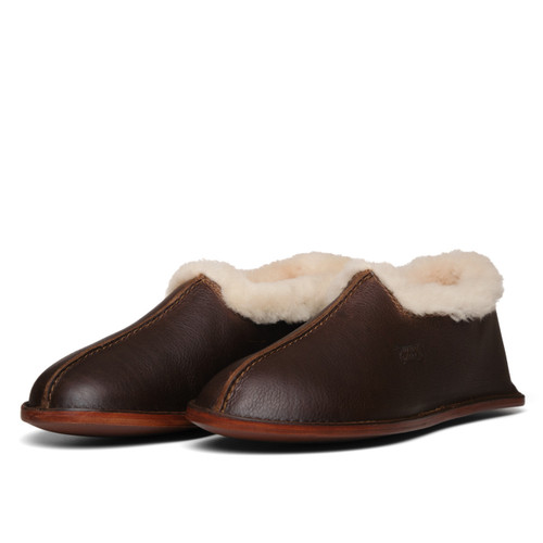 Dave's Deals Sheepskin Moccasins - Size 9 - Dark Coffee Brown