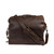 Back of the dark coffee brown overnight bag with the shoulder strap hooked up. Made by Saddleback