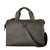 This is the front of the simple overnight leather duffle bag in carbon black