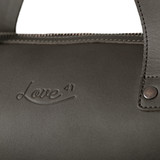 This is an up close look at the logo in carbon black