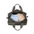This is the inside of the simple overnight leather duffle bag in carbon black filled