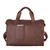 This is the back of the simple overnight leather duffle bag in chestnut