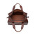 This is the inside of the simple overnight leather duffle bag in chestnut