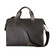 This is the front of the simple overnight leather duffle bag in dark coffee