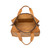 This is the inside of the simple overnight leather duffle bag in tobacco