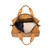 This is the inside of the simple overnight leather duffle bag in tobacco filled