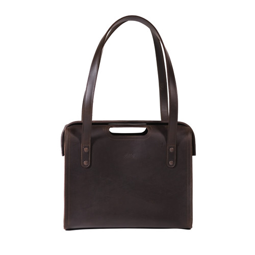 Dave's Deals Professional Leather Tote - Dark Coffee Brown