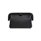 Black leather big mouth organizer bag closed