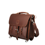 This is a red brown leather briefcase with no breakable parts.