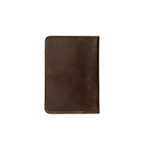 This is the back of the dark coffee brown slim leather passport wallet. Made by Saddleback