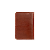 This is the backside of the chestnut slim leather passport wallet. Made by Saddleback