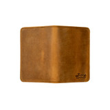 This is the outside of the slim leather passport wallet. Made by Saddleback