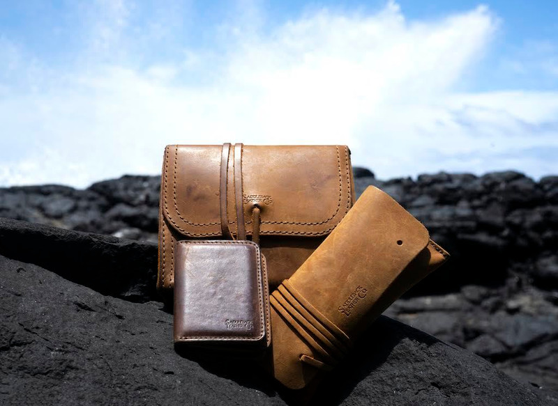 Here is the cash and receipt bag with our other wallet and organizer out by the beach. Made by Saddleback
