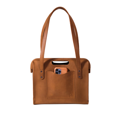 Dave's Deals Professional Leather Tote - Tobacco
