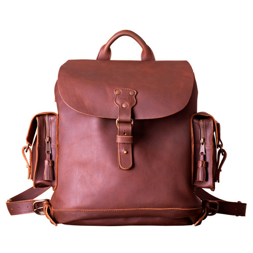 Suzette's Steals Wanderer's Leather Backpack - Chestnut